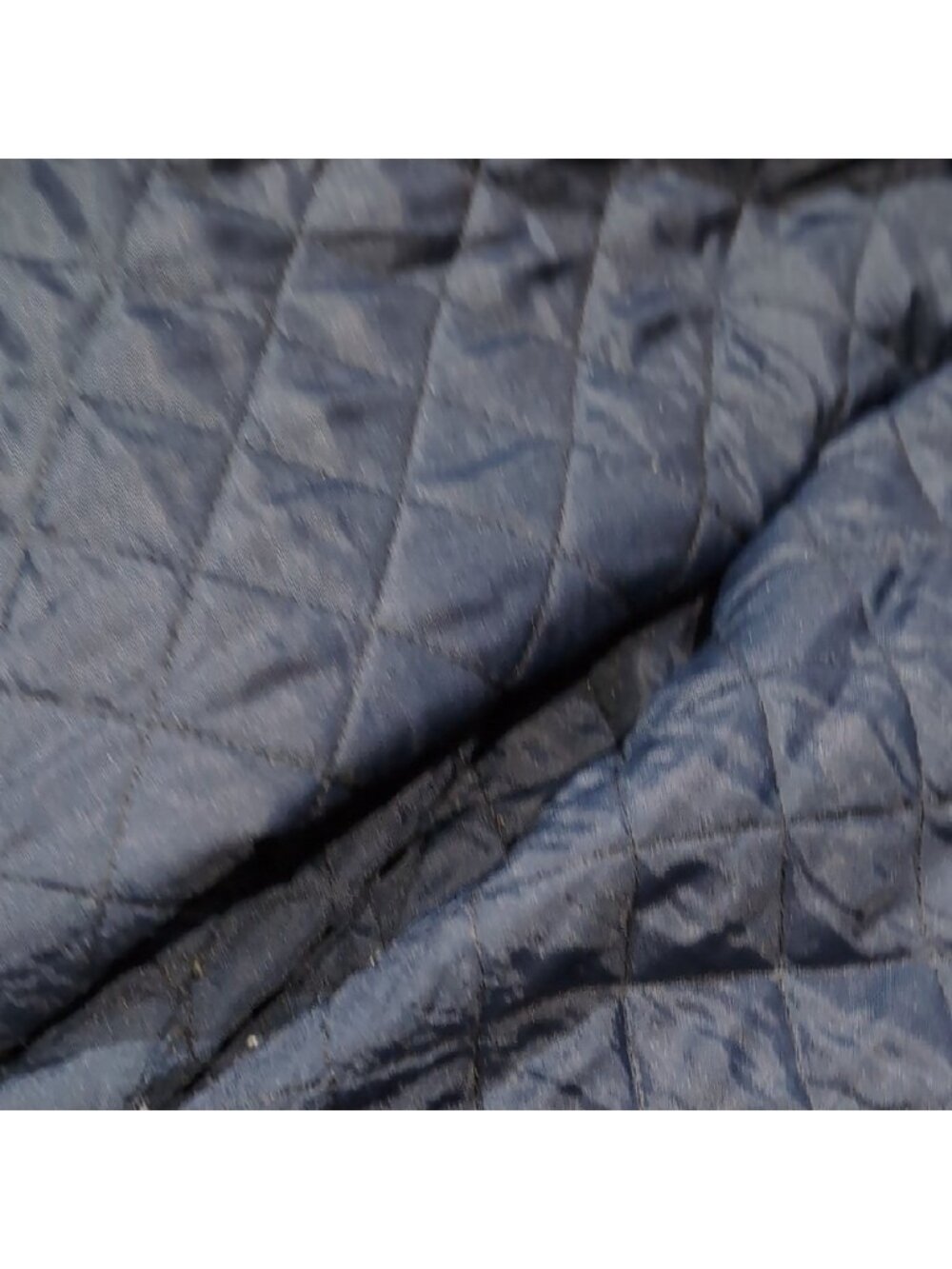 Denim Jean Jacket with Leather Collar Quilted Lining Vintage - Picture 8 of 15
